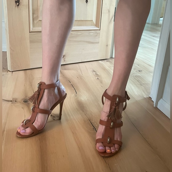 Brown Leather Heels - 3.5 inch heel - Picture 1 of 7